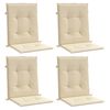 vidaXL Lowback Chair Cushion Set of 4 Beige Oxford fabric (100% polyester)