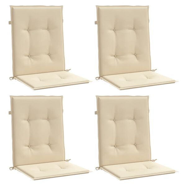 vidaXL Lowback Chair Cushion Set of 4 Beige Oxford fabric (100% polyester)