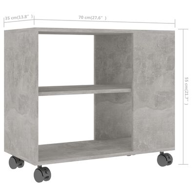 vidaXL Side Table Concrete Gray 27.6"x13.8"x21.7" Engineered Wood