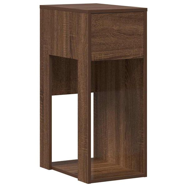vidaXL Computer Tower Stand Brown Oak Engineered Wood