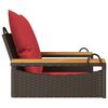 vidaXL Patio Swing Bench Brown PE rattan One Size UV-resistant materials