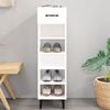 vidaXL Shoe Cabinet White Engineered wood Tall and slim Shoe Cabinet