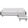 vidaXL Sofa Bed White and Black Faux Leather, Wood, Plywood Large