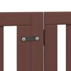 vidaXL Dog Gate Set of 6 Brown Poplar Wood with Water-based Paint