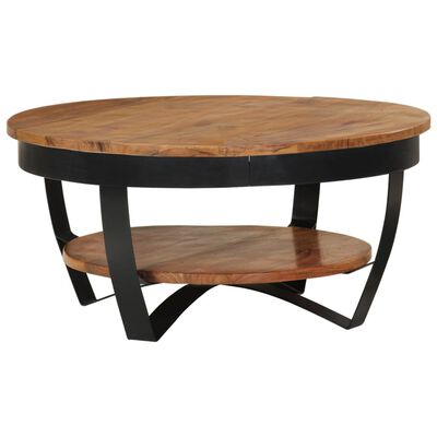 vidaXL Coffee Table 25.6"x25.6"x12.6" Solid Acacia Wood