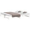 vidaXL Day Bed White Solid pine wood 2x Expandable Day Bed