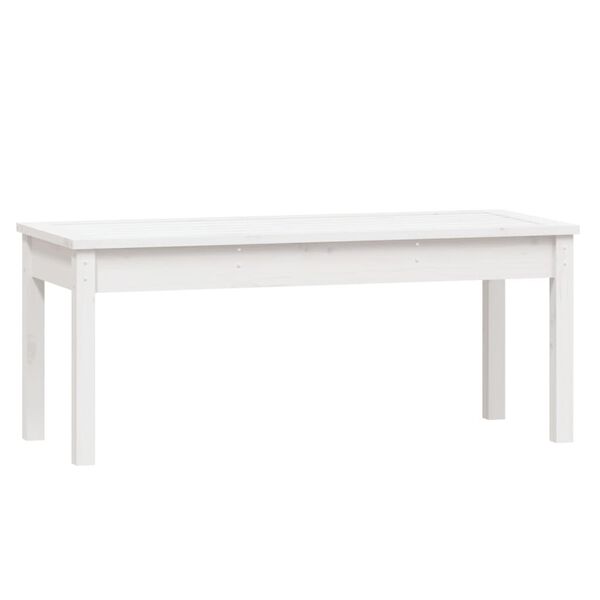 vidaXL Patio Bench White 42.9x17.3x17.7" Solid Wood Pine
