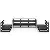 vidaXL Garden Lounge Set Black Solid pine wood Medium Modular