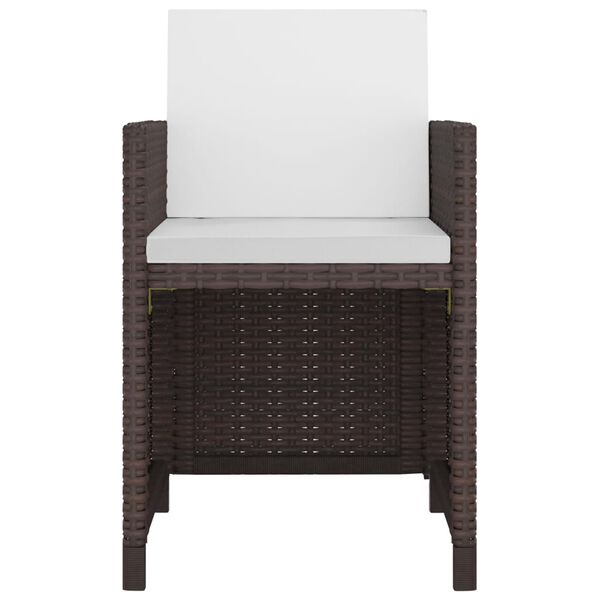 vidaXL Outdoor Dining Set Brown PE Rattan Large Removable Covers