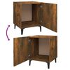 vidaXL Bedside Cabinet Set of 2 Smoked Oak Engineered Wood Medium
