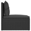 vidaXL Garden Middle Sofa Black PE rattan 21.3 in x 21.3 in x 21.7 in