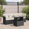 vidaXL Garden Sofa Set Black PE Rattan 5 Piece Set Height-Adjustable