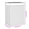 vidaXL Laundry Basket with Lid White 18.1x13.0x23.6" Poly Rattan
