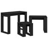 vidaXL Nesting Tables 3 pcs Black Oak Engineered Wood