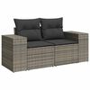 vidaXL Garden Sofa Set Grey PE rattan Medium Adjustable Feet