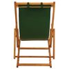 vidaXL Beach Chair Green Solid eucalyptus wood & fabric (100% polyester)