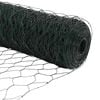 vidaXL Fence Post Green 164.04 x 4.59 ft (1.42 in mesh) Steel and PVC