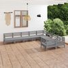 vidaXL Garden Lounge Set Grey Solid pinewood Large Modular