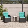 vidaXL Reclining Patio Chair Set of 2 Black PE rattan Standard