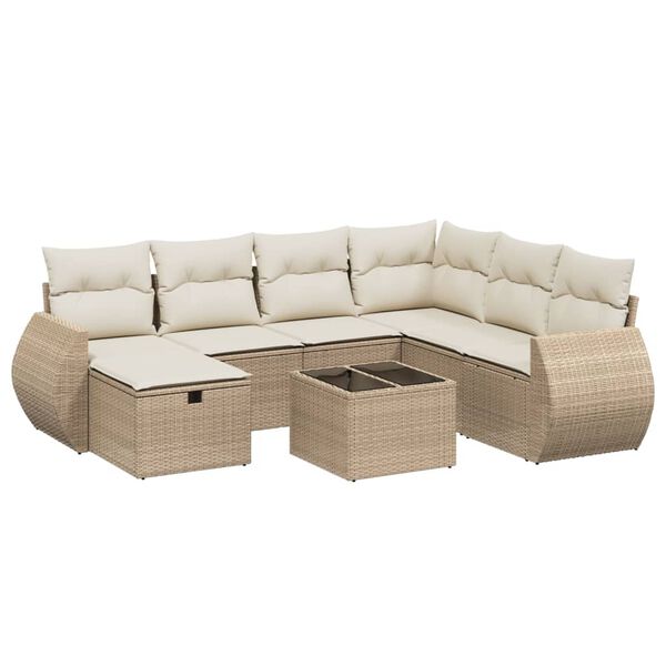 vidaXL Garden Sofa Set Beige