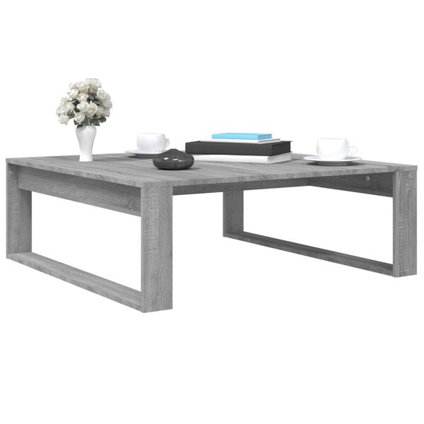 vidaXL Coffee Table Grey Sonoma Engineered Wood Large Decorative Inlays