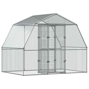 vidaXL Bird Cage Silver Galvanized steel Large Durable Bird Cage
