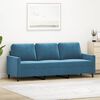 vidaXL 3-seater Sofa Blue Velvet (100% polyester), metal, textilene