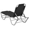 vidaXL Sun Lounger Black and Silver Aluminium, Textilene Standard