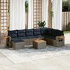 vidaXL 9 Piece Patio Sofa Set with Cushions Grey Poly Rattan (US only)