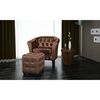 vidaXL Chesterfield Set of 2 Brown Faux Leather Standard Durable