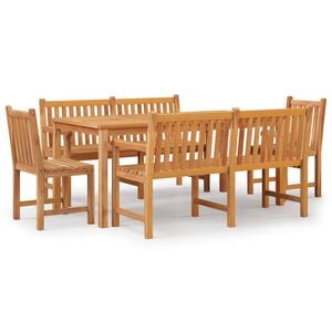 vidaXL Garden Dining Set Teak Solid Teak Wood Large Durable