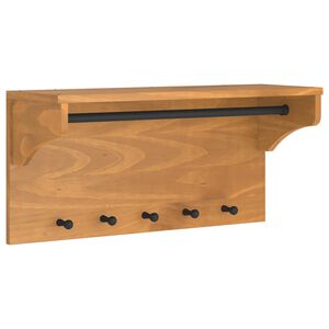 vidaXL Wall-mounted Coat Rack Acacia Finish Solid pinewood, engineered wood