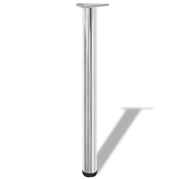 vidaXL Table Leg Set of 4 Chrome Iron Standard size Adjustable Feet