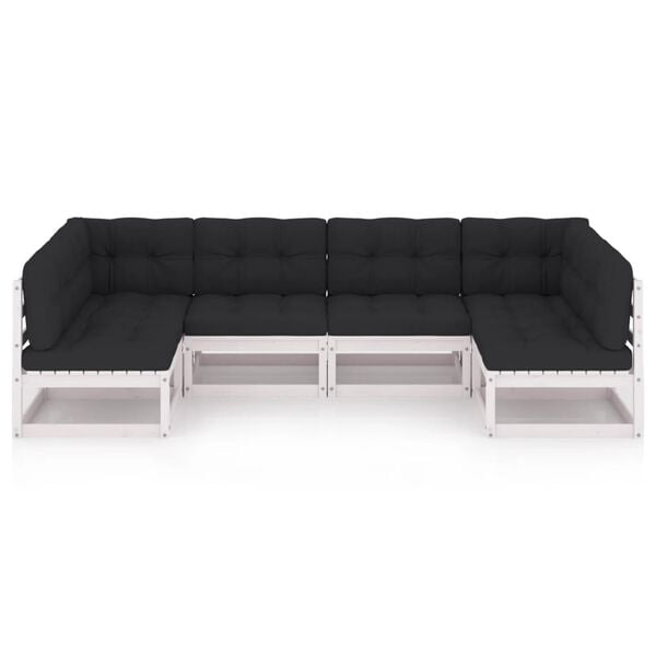 vidaXL Garden Lounge Set White, Anthracite