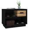 vidaXL Shoe Cabinet Black 23.6x13.4x17.7" Solid Wood Pine