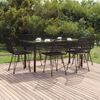 vidaXL Garden Dining Set Black Poly Rattan, Steel, Tempered Glass Standard