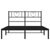 vidaXL Bed Frame Black Powder-Coated Steel 53.1 x 74.8 in Bed Frame