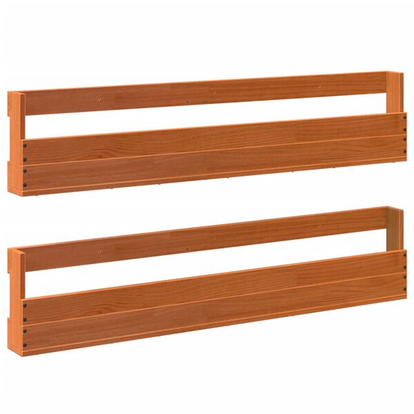 vidaXL Wall-mounted Shoe Rack Set of 2 Wax Brown Solid pine wood Medium
