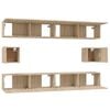 vidaXL TV Cabinet Set Set of 6 Sonoma Oak Engineered Wood Multiple Sizes