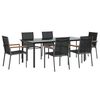vidaXL 7 Piece Patio Dining Set Black Textilene and Steel