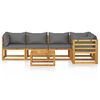 vidaXL Garden Lounge Set Dark Grey Solid Acacia wood Large Modular