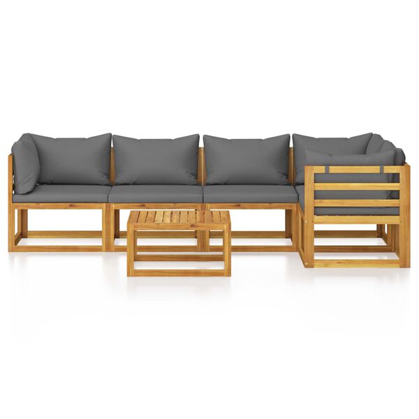 vidaXL Garden Lounge Set Dark Grey Solid Acacia wood Large Modular