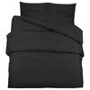 vidaXL Duvet Cover Set Black Microfiber 94.5 x 86.6 in Lightweight