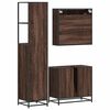 vidaXL Bathroom Furniture Set Brown Oak Engineered wood, Metal Medium
