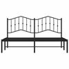 vidaXL Bed Frame Black Powder-coated steel King Bed Frame Rectangular