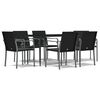 vidaXL Garden Dining Set Black