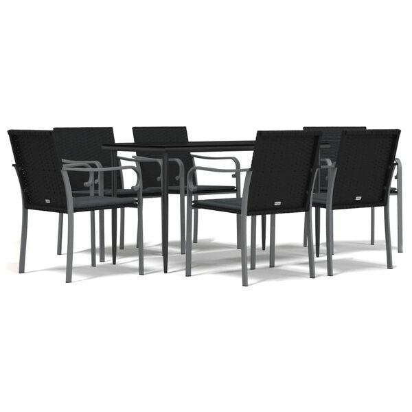 vidaXL Garden Dining Set Black