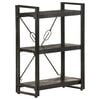 vidaXL Bookcase Black Solid Mango Wood Medium Shelving Bookcase