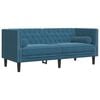 vidaXL Chesterfield Sofa with Bolsters 2-Seater Blue Velvet