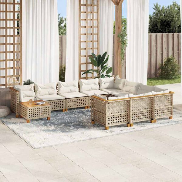 vidaXL Garden Sofa Set Beige, Cream White